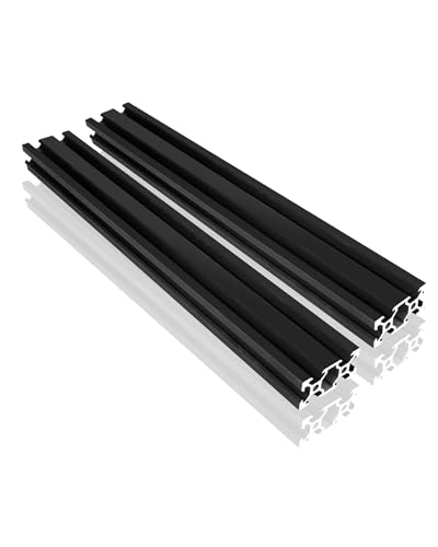 Euroharry 2 Stück 400 mm 2040 V Typ Europäischer Standard eloxiertes schwarzes Aluminiumprofil-Extrusions-Linearschiene für 3D-Drucker und CNC-DIY-Lasergraviermaschine… von euroharry