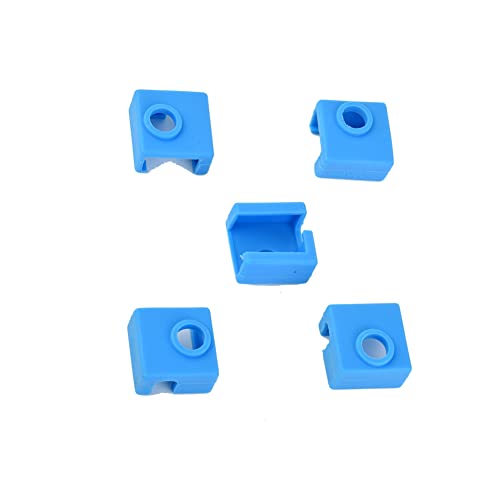 Euroharry 3D-Drucker Silikonsocke Mk8 Heizblockabdeckung Heizung Aluminiumblock Silikonhülle Schutzhülle (Blau， 5 Stück) von euroharry