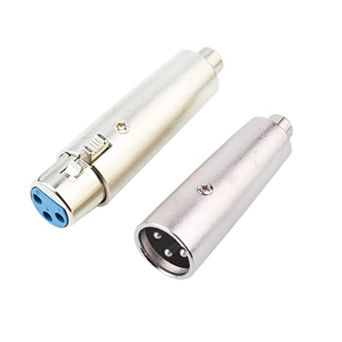 euroharry 1 Paar XLR-Buchse & stecker auf RCA-Cinch-Buchse XLR-auf-Cinch/RCA-Adapter für Audiomikrofon, 3-polig, euroharry 1 Paar XLR-Buchse & stecker auf RCA-Cinch-Buchse XLR-auf-Cinch/RCA-Adapter für Audiomikrofon, 3-polig, von euroharry