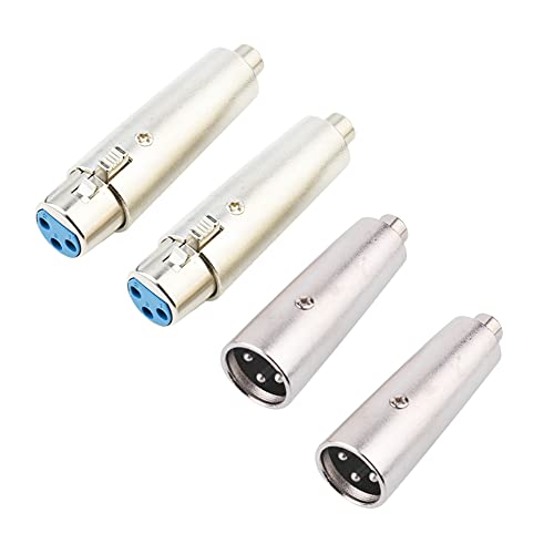 euroharry 2 Paar XLR-Buchse & stecker auf RCA-Cinch-Buchse XLR-auf-Cinch/RCA-Adapter für Audiomikrofon, 3-polig, euroharry 2 Paar XLR-Buchse & stecker auf RCA-Cinch-Buchse XLR-auf-Cinch/RCA-Adapter für Audiomikrofon, 3-polig, von euroharry