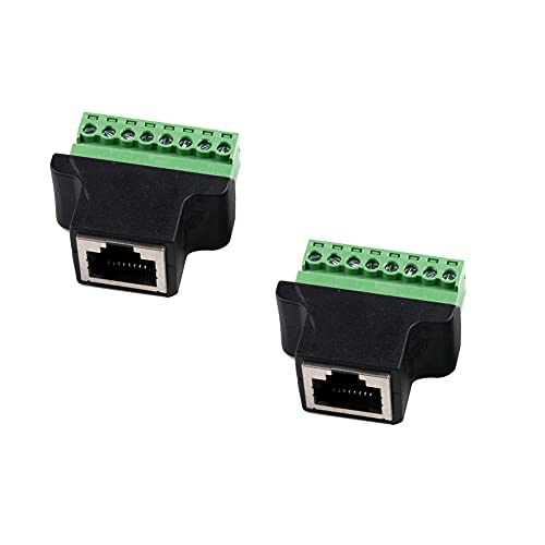 euroharry 2 Stück RJ45 Buchse auf Terminal Block 8-Pin Adapter LAN Netzwerk Buchse Ethernet Converter to 8 pin Screw euroharry 2 Stück RJ45 Buchse auf Terminal Block 8-Pin Adapter LAN Netzwerk Buchse Ethernet Converter to 8 pin Screw von euroharry