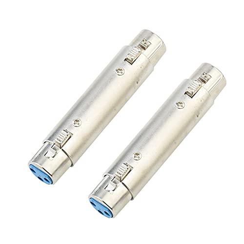 euroharry 2 Stück XLR Buchse auf XLR Buchse weiblich zu weiblich 3Pin Extend Adapter für Audio mikrofon Video-Konverter von euroharry