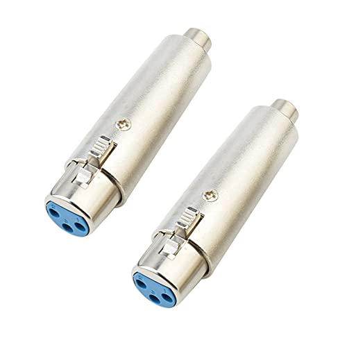 euroharry 2 Stück XLR-auf-Cinch/RCA-Adapter für Audiomikrofon, 3-polig, XLR-Buchse auf RCA-Cinch-Buchse euroharry 2 Stück XLR-auf-Cinch/RCA-Adapter für Audiomikrofon, 3-polig, XLR-Buchse auf RCA-Cinch-Buchse von euroharry