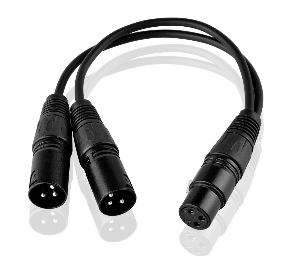 euroharry 30cm Mikrofon Stecker Kabel 3pin XLR Female to Dual 2 XLR Male Stecker Audio- & Video-Kabel von euroharry