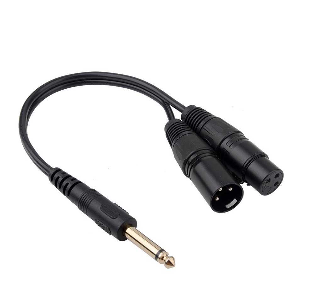 euroharry 30cm Mikrofon XLR 3-pin Y-Splitter auf 6,35mm TS-Mono audio Kable Audio- & Video-Adapter von euroharry