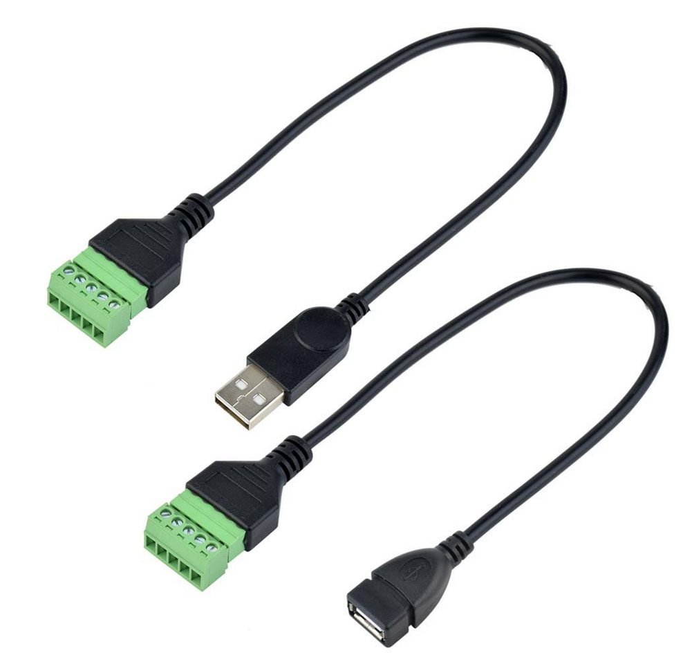euroharry 30cm USB 2.0 Stecker+Buchse auf 5 Pin block Anschluss Adapter USB-Kabel, (30 cm) von euroharry