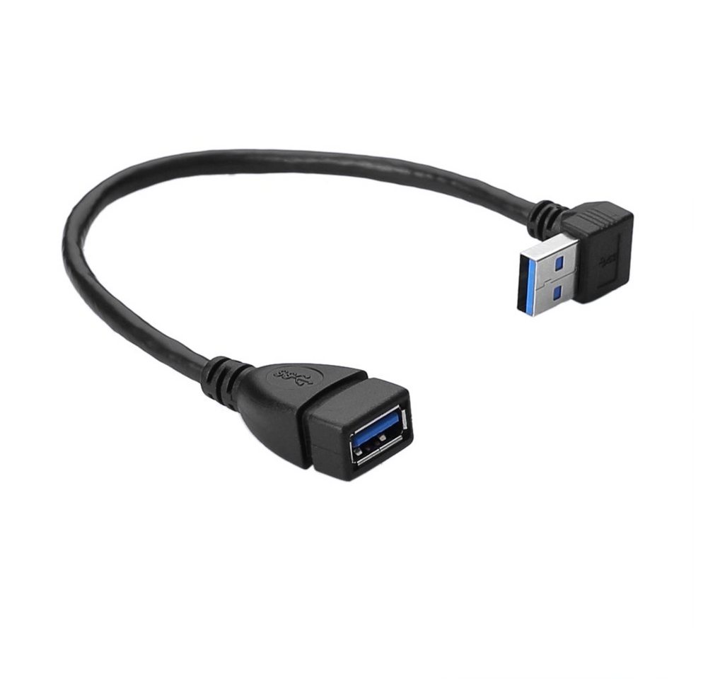 euroharry 30cm USB 3.0 Winkel Adapter - 90° Grad Winkeladapter Computer-Kabel von euroharry