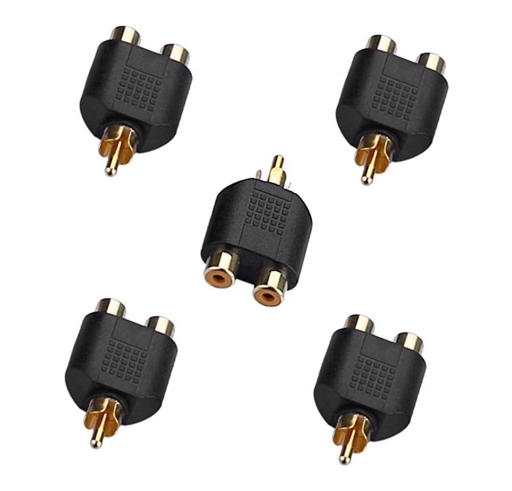 euroharry 5PK Audio-Adapter Chinch Cinch-Stecker auf 2X Cinch-Kupplung Y-Adapter Audio- & Video-Adapter von euroharry