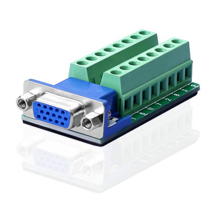 euroharry D-SUB DB15 Buchse 15pol. Anschluss zum Klemmenbreakout-Steckverbinder Adapter von euroharry