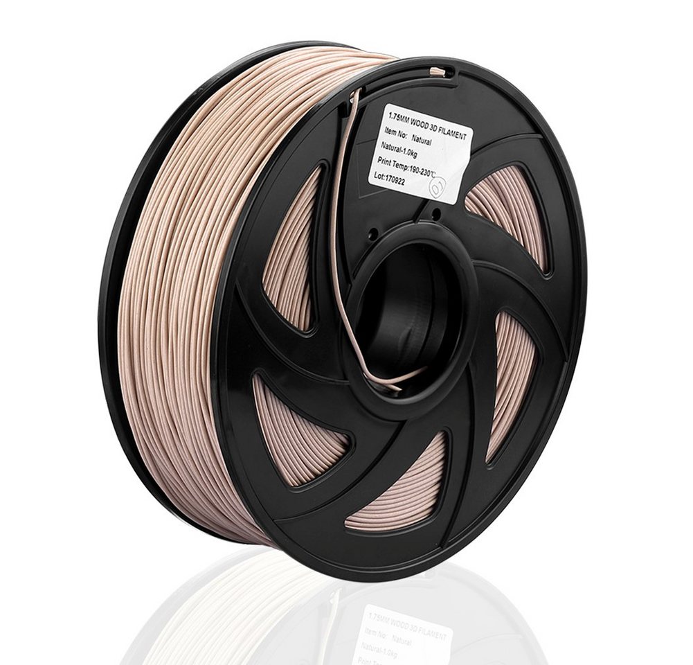 euroharry Filament Holz PLA Filament 1,75 mm 1KG Rolle für 3D Drucker Holz Naturfarbe von euroharry