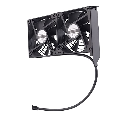 euroharry Grafikkarten-Lüfter2 x 92 mm -Hoher Luftstrom Lüfter, PCI-Halterung Kühler - GPU-Lüfter ?unterstützt 5 V, 7V,12V unterstützt unterstützt Support Mainboard sys_fan Schnittstelle von euroharry