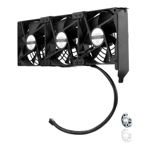 euroharry Grafikkarten-Lüfter3 x 92 mm -Hoher Luftstrom Lüfter, PCI-Halterung Kühler - GPU-Lüfter ，unterstützt 5 V, 7V,12V ，unterstützt unterstützt Support Mainboard sys_fan Schnittstelle von euroharry