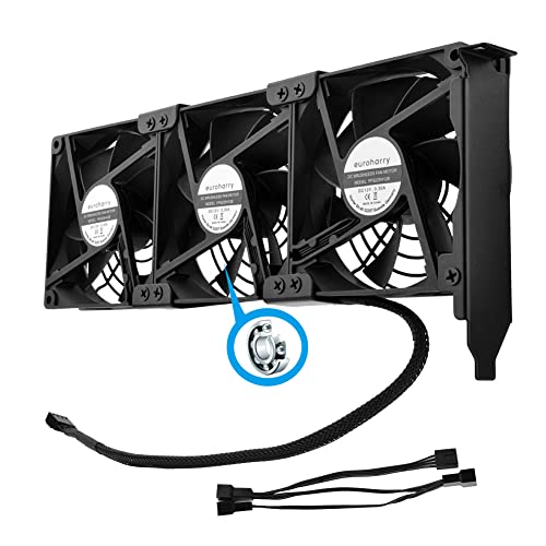 euroharry Grafikkarten-Lüfter3 x 92 mm PWM Lüfter, PCI-Halterung Kühler - GPU-Lüfter,unterstützt 5 V, 7V,12V ，unterstützt unterstützt Support Mainboard sys_fan Schnittstelle von euroharry