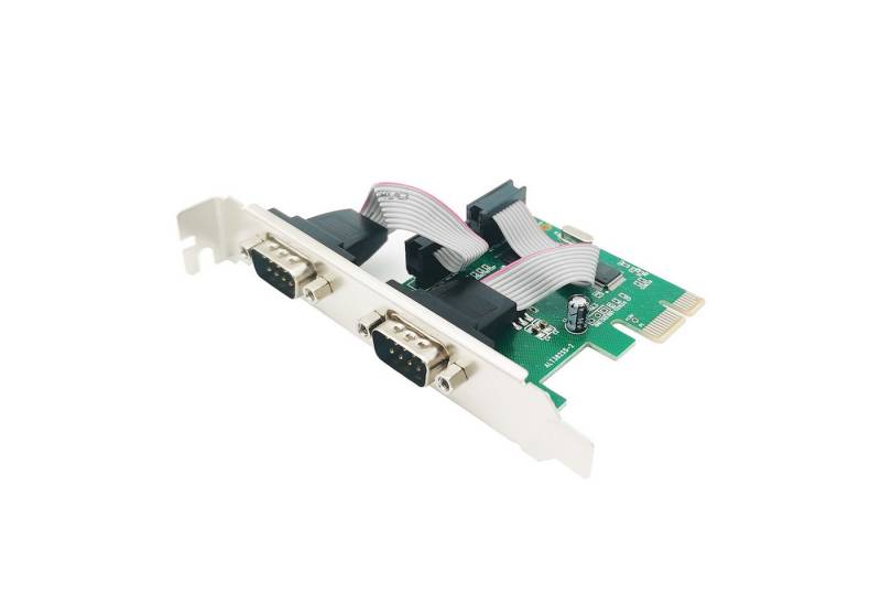euroharry PCI-E 2 Port Dual RS-232 DB9 seriell Controller COM Karte Adapter Computer-Adapter von euroharry