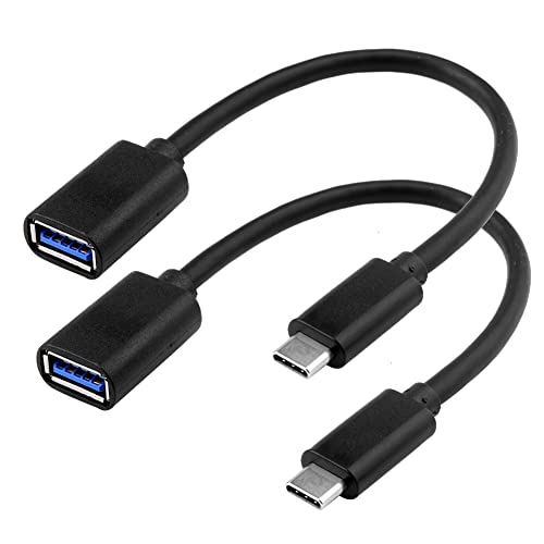 euroharry USB C auf USB Adapter Typ C OTG Kabel USB C Stecker auf USB 3.0 A Buchse Kabelanschluss Kompatibel für Typ C Geräte (2, Black) von euroharry