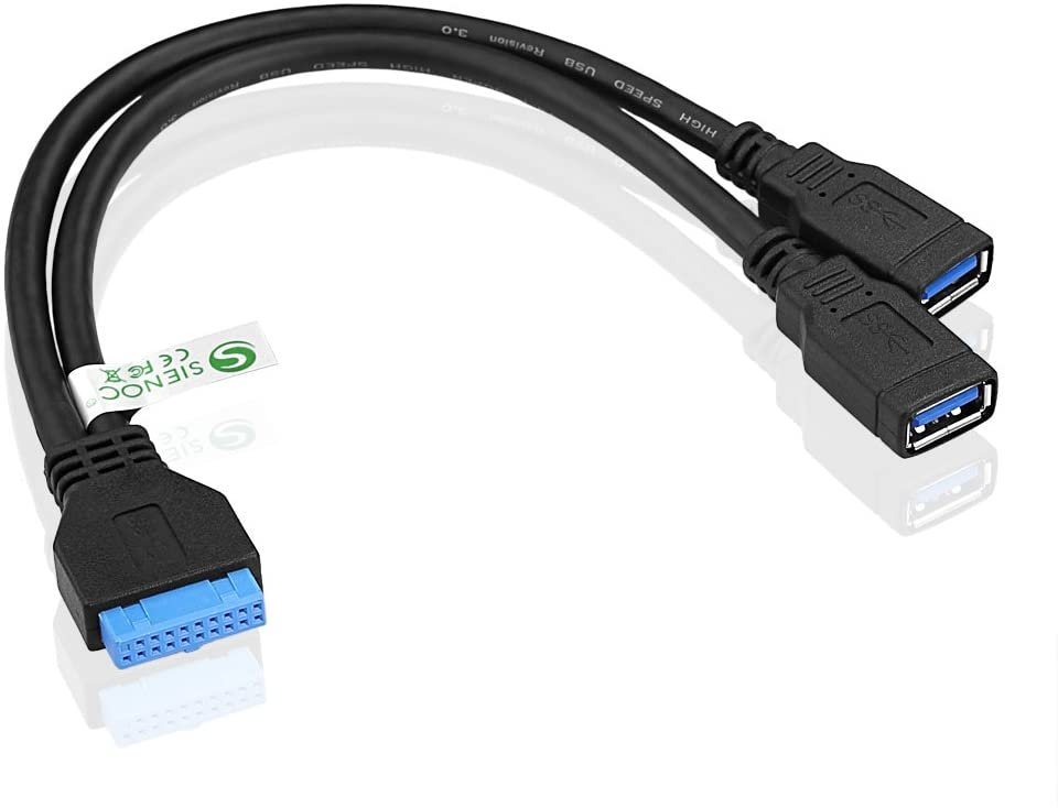 euroharry euroharry 0 Pin Header Buchse auf Dual USB 3.0 Typ A Buchse Y-Kabel Computer-Kabel von euroharry