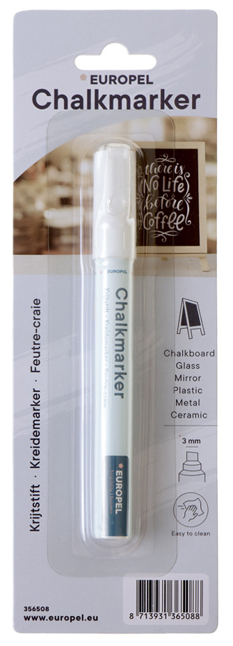 EUROPEL Kreidemarker 3 mm, 1er Blister, weiß EUROPEL Kreidemarker 3 mm, 1er Blister, weiß von europel