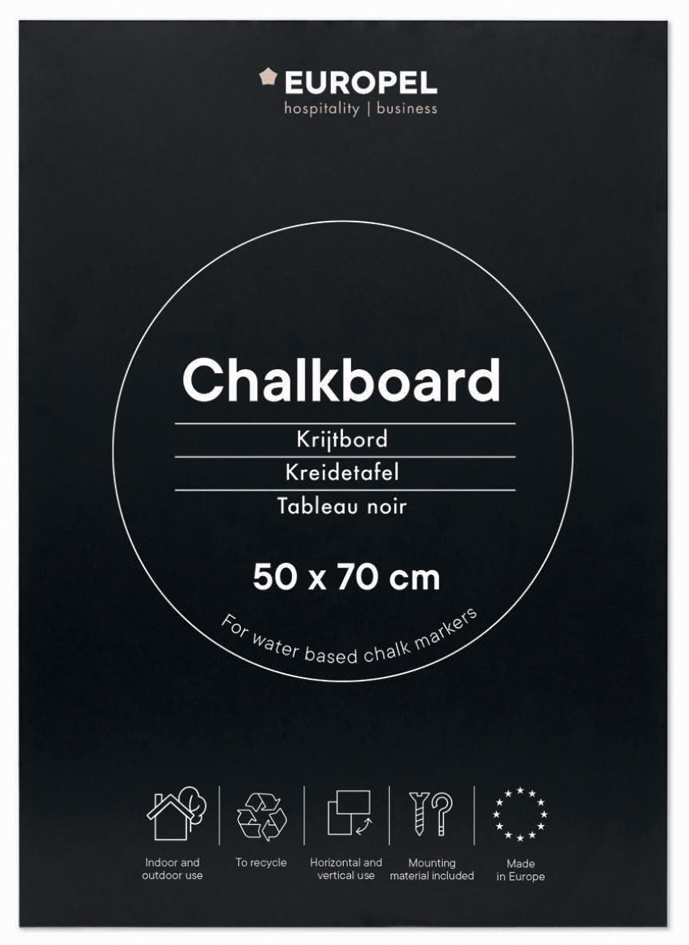 EUROPEL Kreidetafel ohne Rahmen, 500 x 700 mm, schwarz EUROPEL Kreidetafel ohne Rahmen, 500 x 700 mm, schwarz von europel