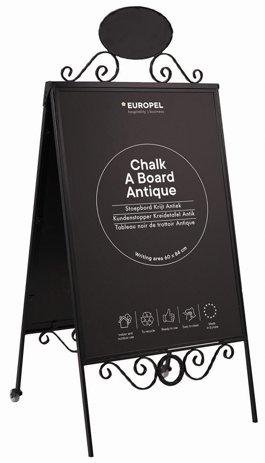 EUROPEL Kundenstopper ANTIK, 640 x 1.380 mm, schwarz von europel