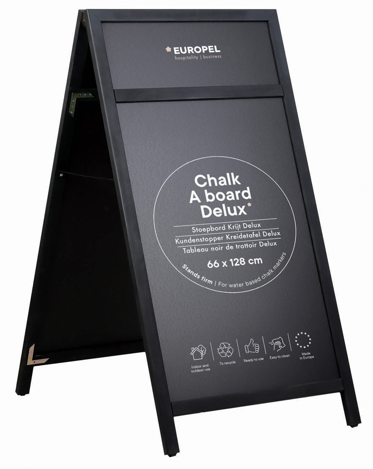 EUROPEL Kundenstopper DELUXE, 660 x 1.280 mm, schwarz von europel