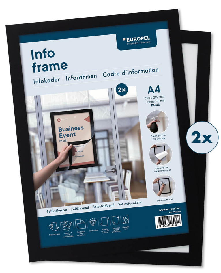 EUROPEL Magnetrahmen INFO FRAME, DIN A4, schwarz von europel