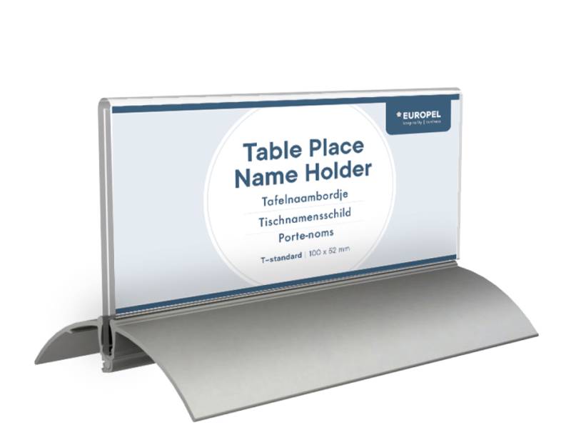 EUROPEL Tisch-Namenschild, 105 x 297 mm, Aluminiumsockel von europel