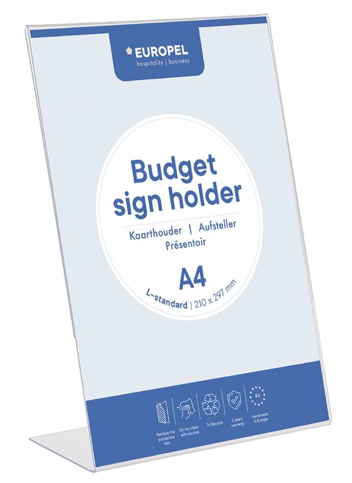EUROPEL Tischaufsteller Budget, DIN A4 hoch, schräg EUROPEL Tischaufsteller Budget, DIN A4 hoch, schräg von europel