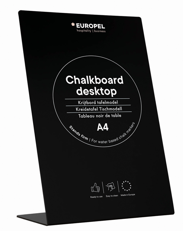 EUROPEL Tischaufsteller L-Standard, DIN A4, schwarz von europel