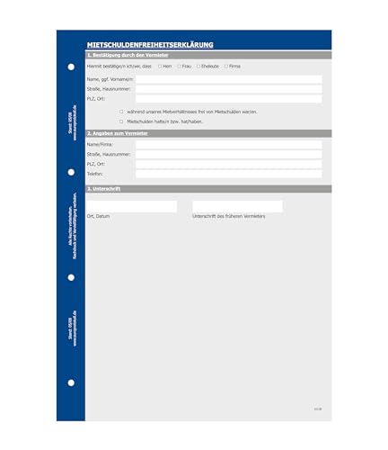 Mietschuldenfreiheitserklärung (10er Set) von europrotokoll