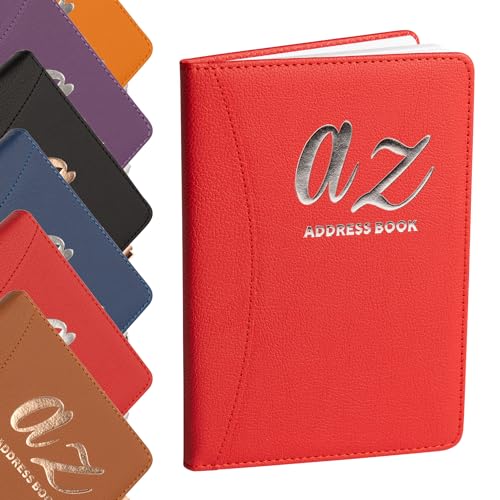 A bis Z Telefon-Adressbuch, A-Z, fester Einband mit Stift, Adressbuch, Heimbüro, Arbeit (rot) von evelay