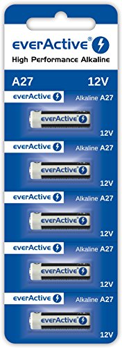 everActive A27,12 V, 25 mAh, Batterien, Alkaline, 27A, EL-812, MN27, G27A, LR27A, 5 Stück – 1 Blisterkarte von everActive