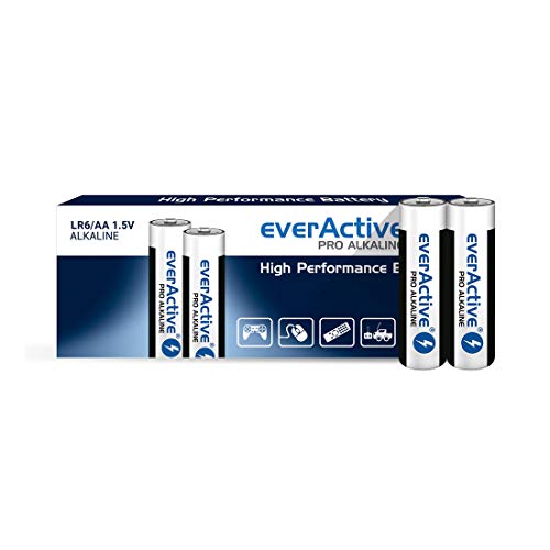 everActive AA Batterien, Pro Alkaline, Mignon LR6 R6 1.5V 10 Jahre Haltbarkeitsdatum - 200 Stück Packung von everActive