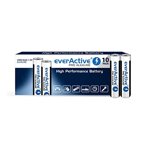 everActive AAA Batterien 200er Pack, Pro Alkaline, Micro LR03 R03 1.5V, höchster Leistung, 10 Jahre Haltbarkeit, 200 Stück von everActive
