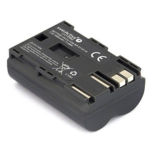 everActive CAMPRO ersetzt BP-511 Canon, Li-lon Akku für Kamera in Blister verpackt, 7.4V (kompatibel mit 7.2V) min. 1600 mAh, Modell: EVB021 von everActive