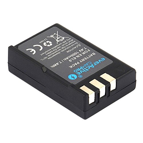 everActive CAMPRO ersetzt EN-EL9a Nikon, Li-lon Akku für Kamera in Blister verpackt, 7.4V (kompatibel mit 7.2V) min. 1000 mAh, Modell: EVB010 von everActive
