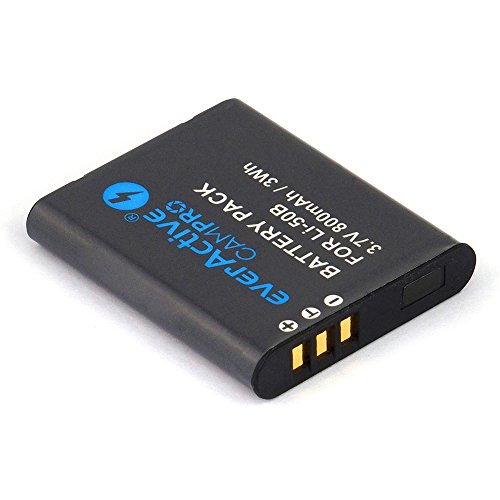 everActive CAMPRO ersetzt LI-50B Olympus, Li-lon Akku für Kamera in Blister verpackt, 3.7V (kompatibel mit 3.6V) min. 800 mAh, Modell: EVB008 von everActive