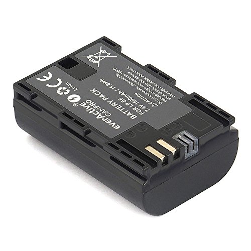 everActive CAMPRO ersetzt LP-E6 Canon, Li-lon Akku für Kamera in Blister verpackt, 7.4V (kompatibel mit 7.2V) min. 1600 mAh, Modell: EVB019 von everActive