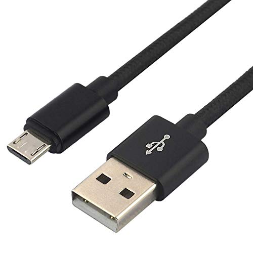 everActive Micro USB Kabel, Nylonkabel, schnelles Laden mit bis zu 2,4 A, 100 cm lang, schwarz, Modell: CBB-1MB von everActive