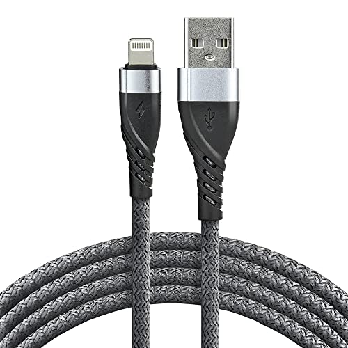 everActive USB -micro Lightning/iPhone, Kabel, Nylongeflecht, mit Unterstützung für Schnellladung bis zu 2,4 A, 200 cm lang, Modell: CBB-2IG von everActive