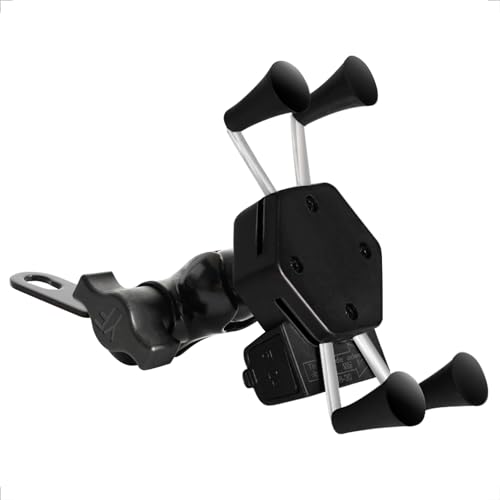 evermotor Handyhalterung Motorrad, 360°Drehbar Handyhalter mit USB Ladegerät, Universal Motorrad Halterung, für GPS ATV Roller Moped und alle 3,5-6,5Zoll Smartphone, Schwarz evermotor Handyhalterung Motorrad, 360°Drehbar Handyhalter mit USB Ladegerät, Universal Motorrad Halterung, für GPS ATV Roller Moped und alle 3,5-6,5Zoll Smartphone, Schwarz von evermotor