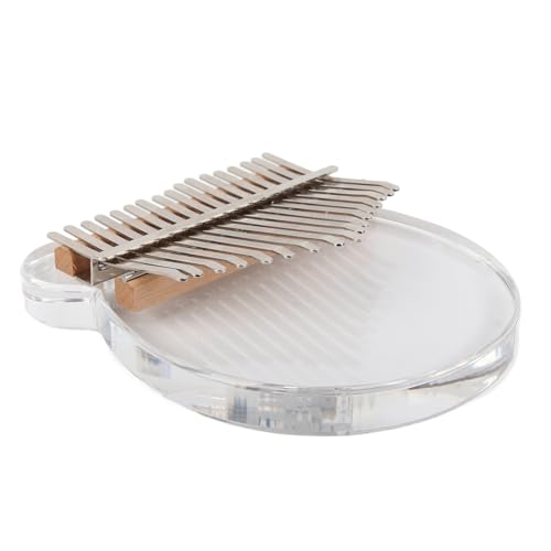 17 Tasten Finger Klavier Kalimba Set Tragbares Daumen Klavier Finger Musikinstrument mit Stimmgerät Note Aufkleber Bär Design von evhooe