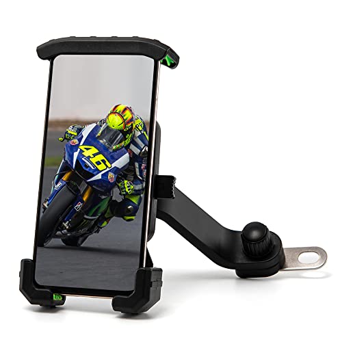 Handyhalterung Motorrad Telefon Unterstützung Quick Release Fahrrad Telefon Halter Handy Halterung für Fahrrad Motorrad Lenker oder Spiegel Mount Smartphone Halter (A für Spiegelhalterung) von evomosa