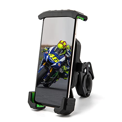Handyhalterung Motorrad Telefon Unterstützung Quick Release Fahrrad Telefon Halter Handy Halterung für Fahrrad Motorrad Lenker oder Spiegel Mount Smartphone Halter (für Lenker) von evomosa