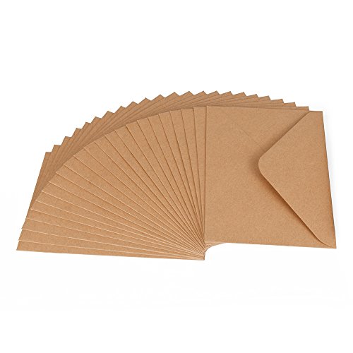 ewtshop® 50 Kraftpapierumschläge, Briefumschläge, Umschläge, Kuverts im Format C6, 114 x 162 mm von ewtshop® von ewtshop