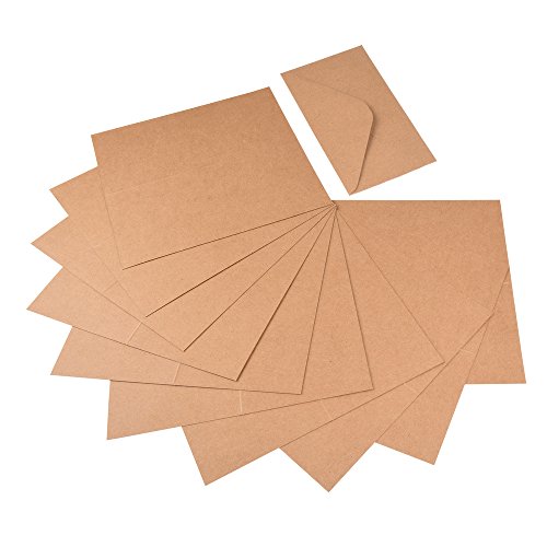 ewtshop® 60 tlg. Set Kraftpapier Klappkarten und Briefumschläge aus Naturkarton für Gruß- und Glückwunschkarten, Einladungskarten, Weihnachtskarten zum kreativen Selbstgestalten von ewtshop