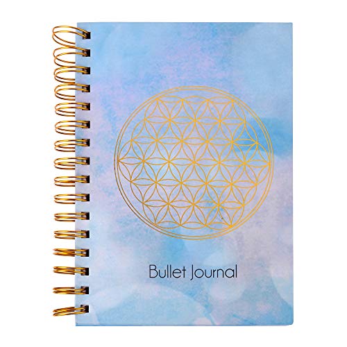 ewtshop® Journal Blume des Lebens, DIN A5, 216 gepunktete Seiten, Spiralbindung, Notizbuch, von ewtshop