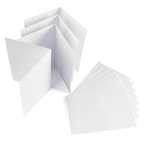 ewtshop® Jumbo-Set 50 x Faltkarten DIN B6 weiß + 50 x Umschläge, blanko von ewtshop