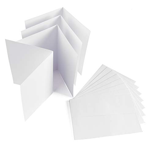 ewtshop® Sparset 50 x Faltkarten DIN B6 blanko weiß + 50 x Umschläge von ewtshop