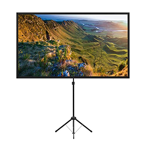 Projektor-Leinwand mit Ständer, Outdoor Projektor-Leinwand 80 Zoll 16:9 und Stativständer, Tragbare Projektor-Leinwand mit 1.2 Verstärkung, leicht und kompakt, Idee für Heimkino, Gartenparty Projektor-Leinwand mit Ständer, Outdoor Projektor-Leinwand 80 Zoll 16:9 und Stativständer, Tragbare Projektor-Leinwand mit 1.2 Verstärkung, leicht und kompakt, Idee für Heimkino, Gartenparty von excelimage