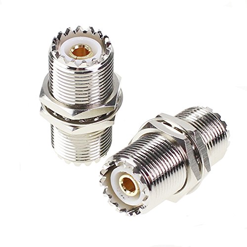 UHF-Stecker Buchse Mutter Schottkopf-Panelmontage auf SO239 Buchse RF Koaxialkabel Adapter Stecker für PL-259 (2 Stück) von exgoofit